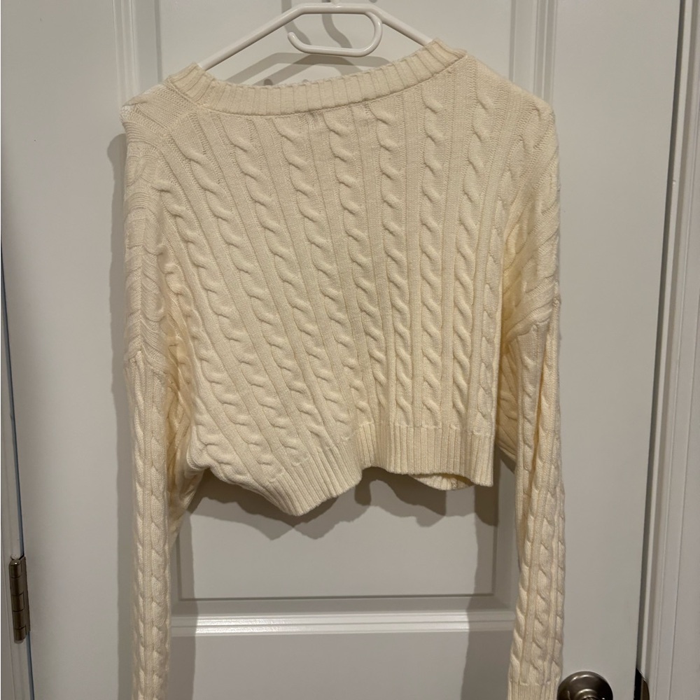 Altar'd State Cream Cable Knit Sweater